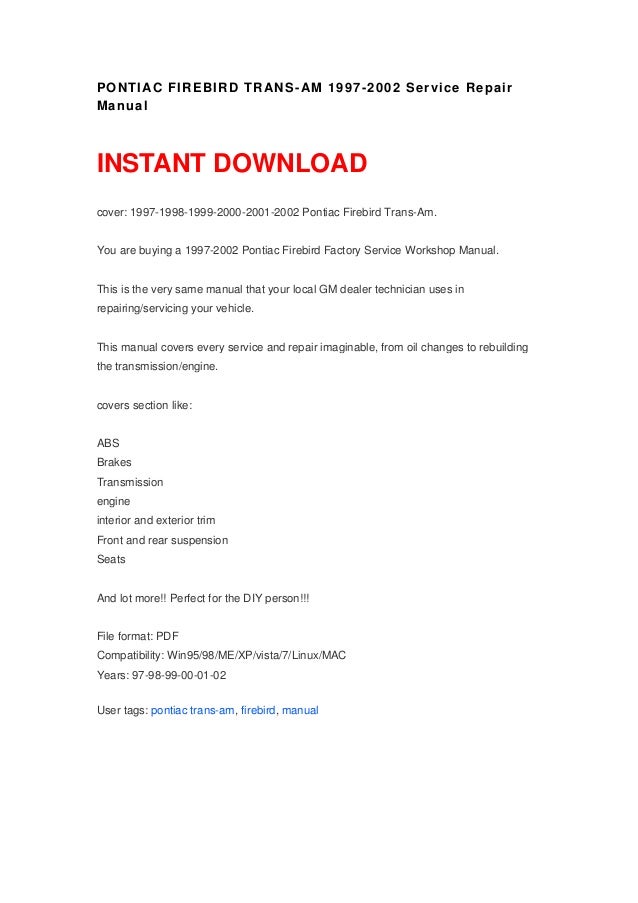 pontiac montana repair manual ebook